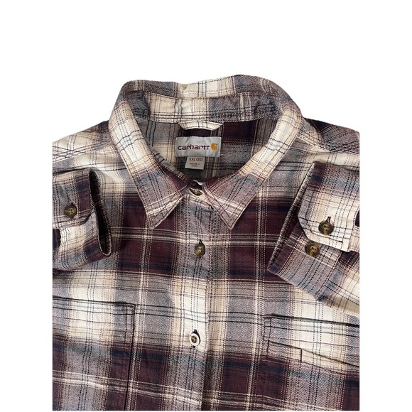 Carhartt‎ Hamilton Plaid Flannel L/S Btn Up Shirt Women's XXL Sz 20 Outdoors - Picture 1 of 10